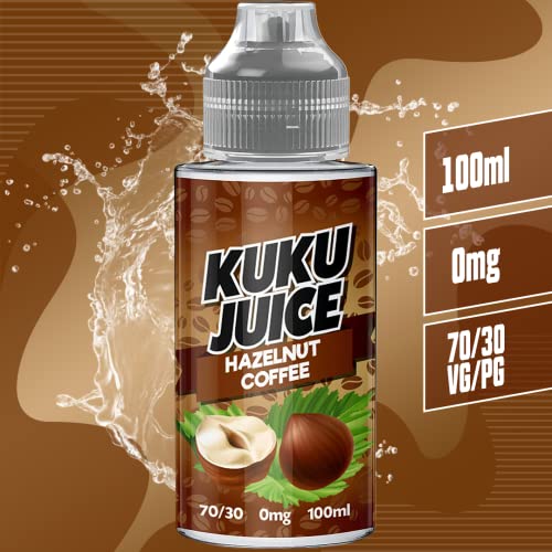 100ml-Hazelnut-Coffee-E-Liquid-70VG30PG-Vape-ELiquid-Vaping-No-Zero-Nicotine-0mg-120ml-Bottle-Short-Fill-Kuku-Juice-E-Liquid