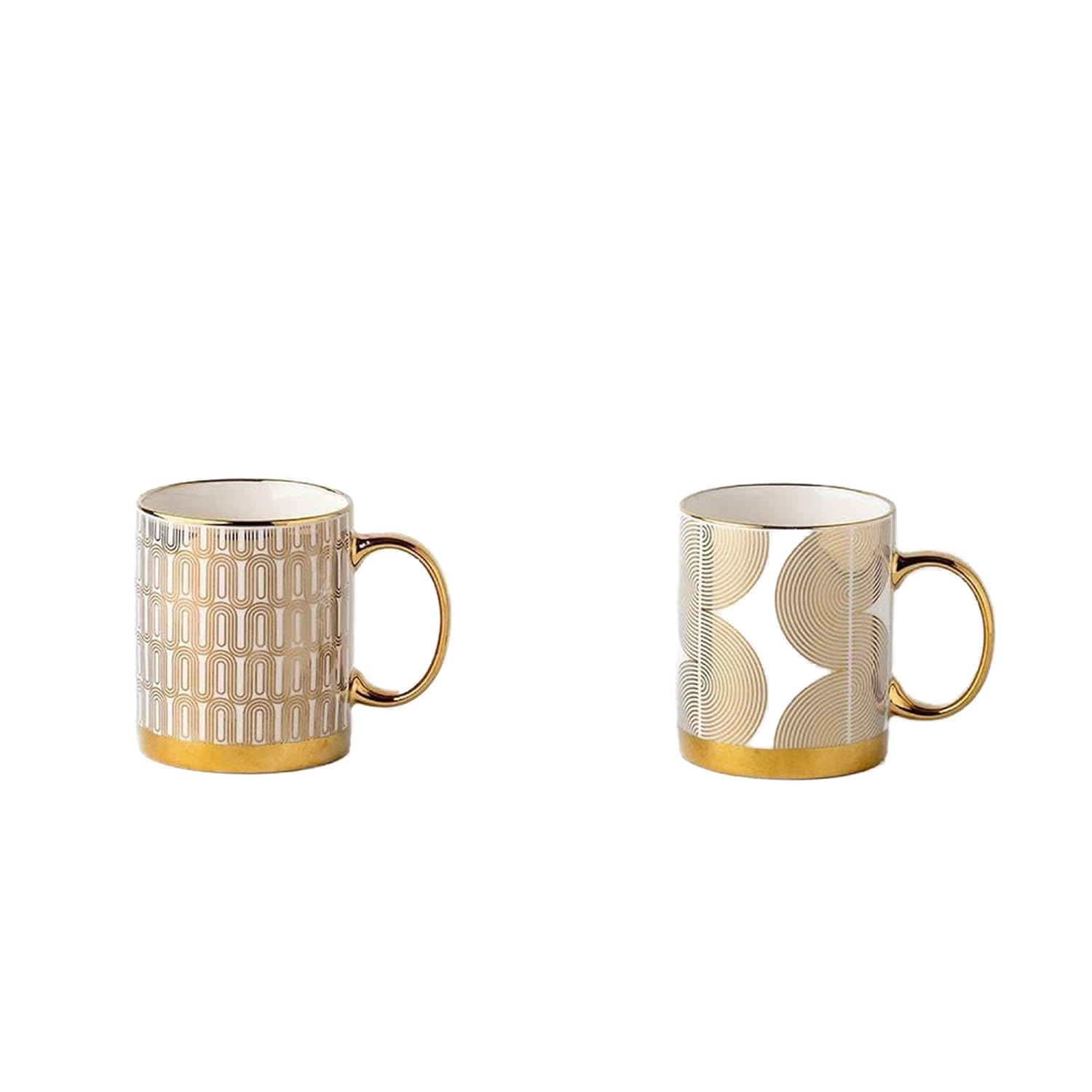 Danube Home Danube Essential 2-Piece New Bone China Mug Set Gold 340Ml L 8 x W 7.8 x H 9.6 cm