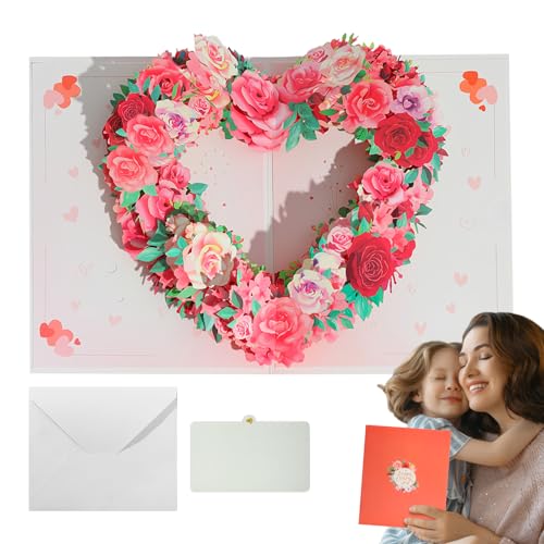 Mother’s Day 3d Greeting Card, Pop-Up Paper for Card Mom, Innovative Festival Cards, Exquisite Design, Heartfelt Gift, Personalized Message, Mother Day Appreciation, 20x30cm Multicolor