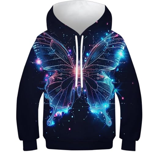 Sweat à capuche papillon 3D vêtement enfant 9-11 ans finitions premium hiver