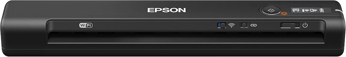 Escáner de documentos móvil compacto inalámbrico Workforce ES-60W | PC Mac iOS Android 4 Segunda velocidad de escaneo Escáner móvil alimentado por batería con software OCR