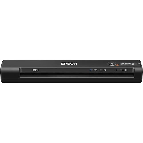 Epson Workforce ES-60W Wireless Portable Sheet-fed Document Scanner for PC and Mac 10.7" by 1.9" by 1.4"
