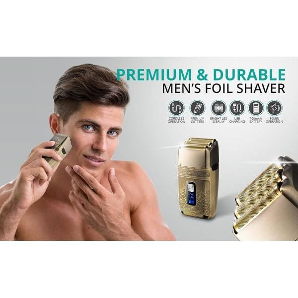 Trade Shop - Rasoio Elettrico Uomo Per Barba Capelli Corpo Tripla Testina Indipendente Vgr335 -