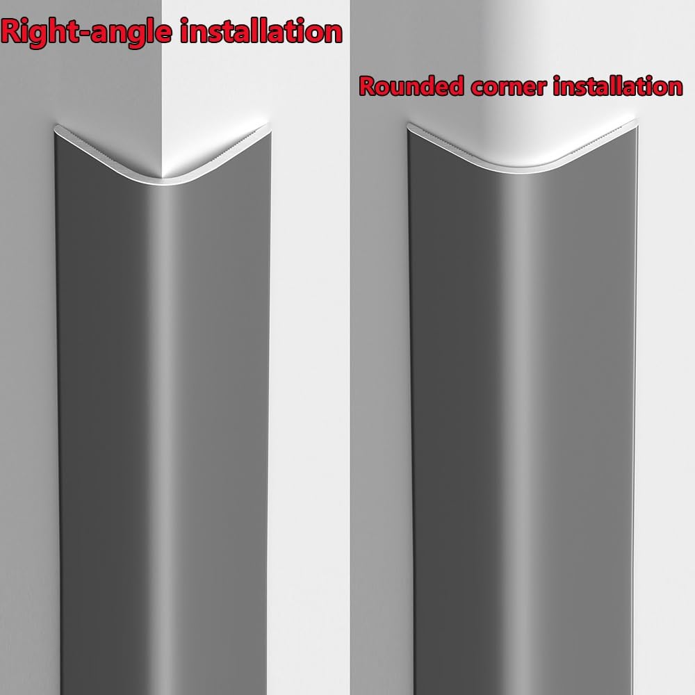 Lot de 2 protections d'angle en aluminium de 147,3 cm - Protection murale anti-collision - Bande de bord moulé en L pour porte et fenêtre - Blanc - 150 x 2 cm (58