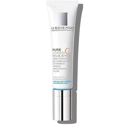 La Roche-Posay Redermic C Crema reafirmante para ojos, antiarrugas, con vitamina C y ácido hialurónico, de 0.5 onzas líquidas.