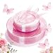 WDF 40Guest Rose Gold Plates with Disposable Plastic Silverware,Rose Gold Glitter Pink Plastic Plates include 40 Dinner Plates,40 Salad Plates,40Forks, 40 Knives, 40 Spoons