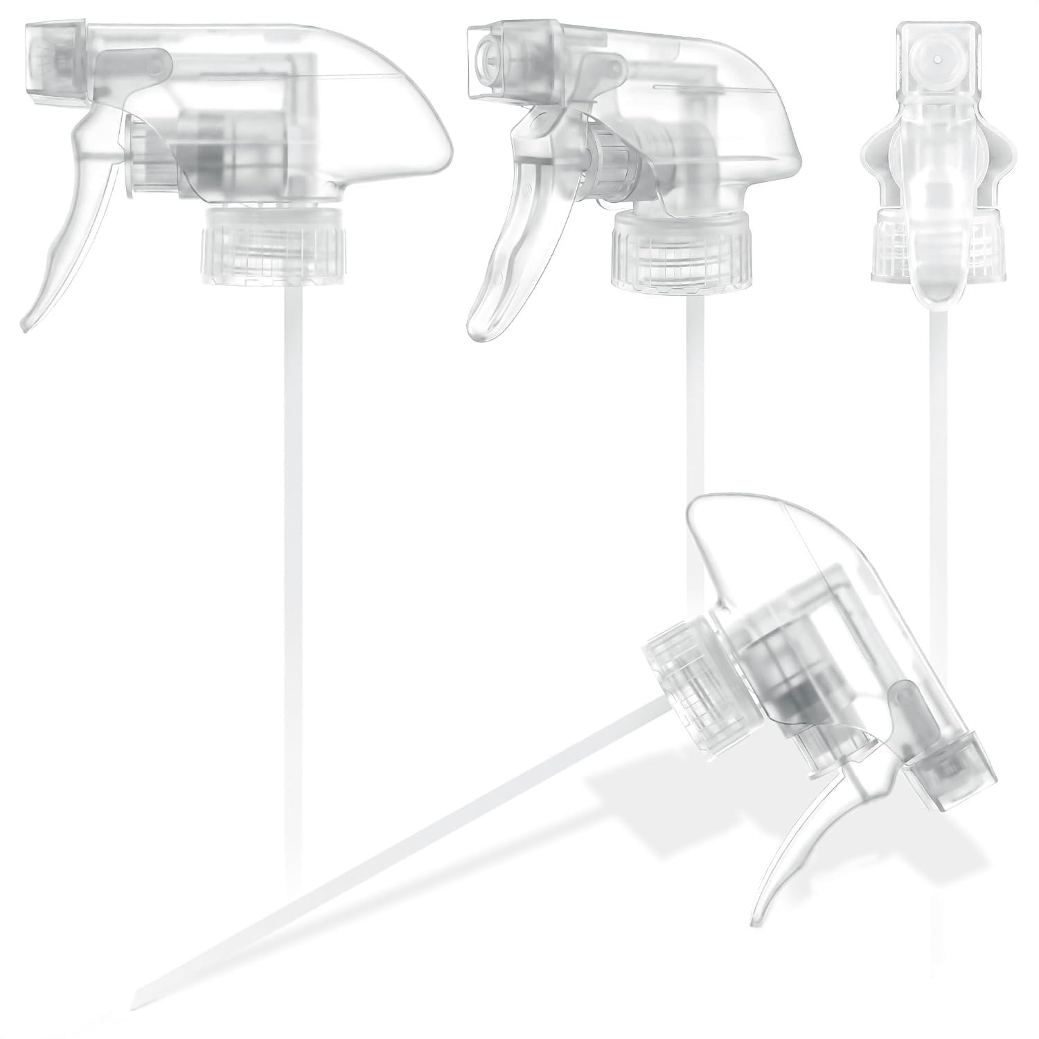 ALPENKOK 4 Pack Spray Nozzle for Bottles, Mist and Stream, 8/16 Oz (Clear)