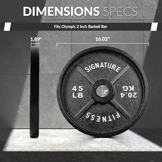 Deep Dish 2-Inch Olympic Cast Iron Weight Plates with E-Coating