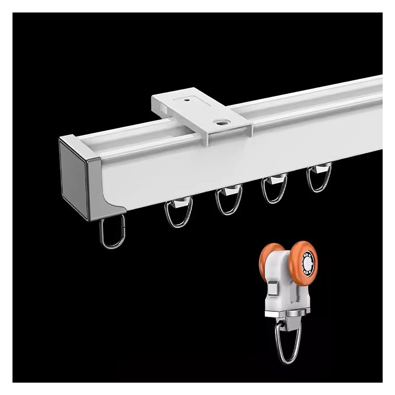 JYHHCYS Curtain Ceiling Track White, Privacy Curtains Rail Room Divider Rod Heavy Duty Curtain Track System, 20 18 16 14 12 10 8 6ft, Balcony/Living Room/Bedroom (Size : 23ft/7m/276in)