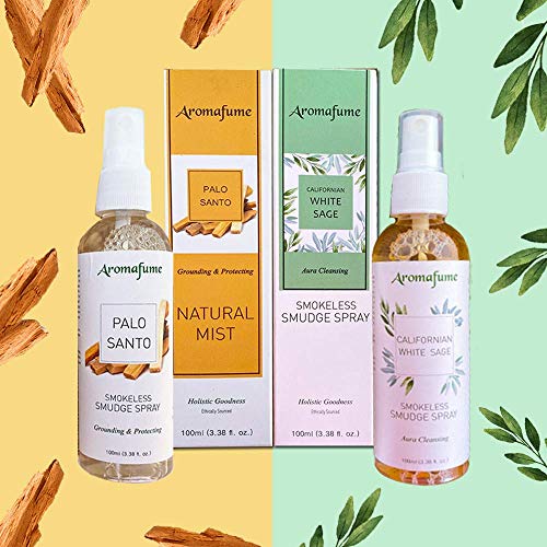 Palo Santo Protection Wellness Natural Mist 100Ml & White Sage Smudge 100Ml Natural Mist - Clean, Non Toxic Alternative To Burning Smudge, Incense And Woods! #TOP1