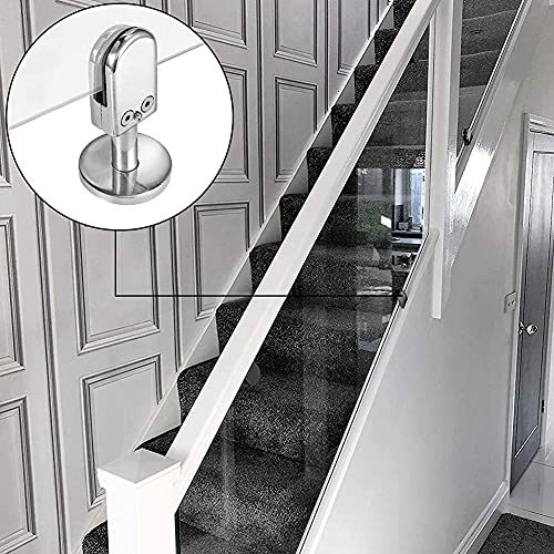 Glasklemmhalter, 2 Stücke Edelstahl Glasklemme, Glashalterungen 8mm, Verstellbarer Glashalterung, mit Unterer Stützsäule, für 5-8 mm Rahmenlose Glaspaneele, Sichtschutzwände, Schwimmbadzäune