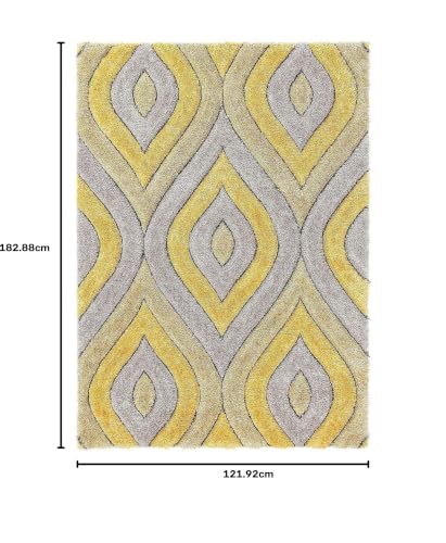 Image of Carpet for Hall | Carpet for Living Room |4X6 FEET Rugs for Bedroom | Carpet | Rug for Living Room | Carpet & Rugs for Home Decor | Carpet for Bedroom Floor (Multi NAIN Yellow)