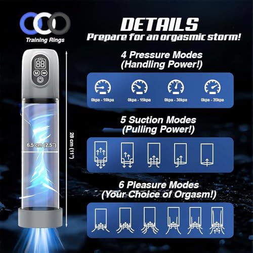 Image of Penis Vacuum Pump Electric Penis Enlarge Maximizer PRO Extend Pump Rechargeable Penis Stimulator with 5 Suction Intensities OH-OT-284