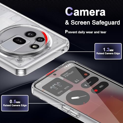 Image of Case for Nothing Phone 3a Pro, Military Grade Drop Protection Phone Case, Yellowing Resistant, Anti-Scratch Hard PC Back, Shockproof Hard Ultra-Thin Protective Cover, Clear