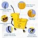 35 Qt. Side-Press Mop Bucket and Wringer Combo on Wheels Yellow for Professional/Industrial/Business Heavy-Duty Floor Cleaning/Mopping,Including Industrial Mop and Rubber Gloves