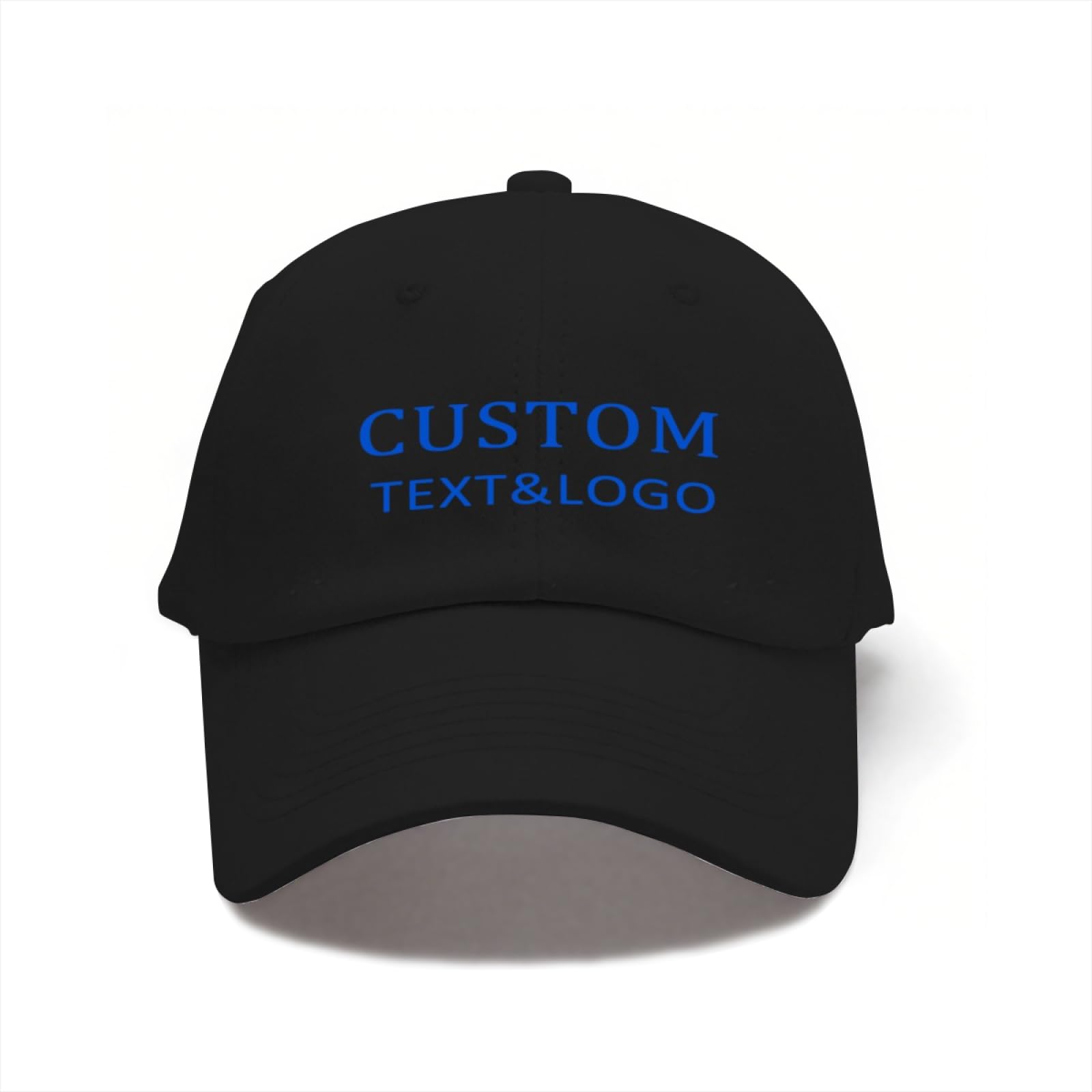 Personalized Baseball Cap Custom Your Image Unique Baseball Cap Adjustable Metal Button Hat Black
