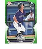2023 Bowman Prospects Neon Green #BP-77 Juan Brito 1st Bowman 239/399 Colorado