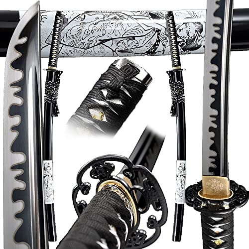 1095 high Carbon Cold Steel Heat Tempered Full Handmade Hand Forged Japanese Real Authentic Samurai Katana Sword,Full Tang,Functional,Practical,Sharp