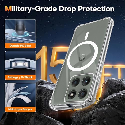 Image of Jkobi Shockproof Crystal-Clear Back Cover for Motorola Moto Edge 60 Pro (Magsafe Wireless Support | Drop & Camera Protection | Hard Polycarbonate)