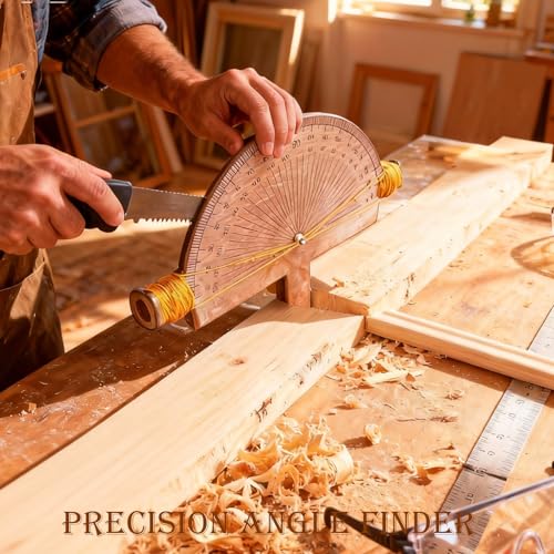 Precision Angle Finder – Handcrafted Birch Wood Degree Tool, Custom Angles Accurate Degree Tool, Engraved Protractor for Accurate Measurements for Welder Carpentry DIY Projects, Builders. (1pc)