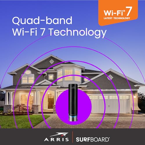 Image of ARRIS (G54) - Cable Modem Router Combo - Fast DOCSIS 3.1 Multi-Gigabit & BE 18000 WiFi 7 Comcast Xfinity, Cox, Spectrum Quad-Band 1, Up to 18 Gbps Max Speed