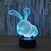 Produktbild USB Rabbit Shape Bunny Süße leuchtende Spielzeuge Acryl 3D LED Nachtlicht Tischlampe Nachttisch Dekoration Kinder Geschenk
