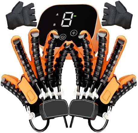 Adjustable Intensity Hand Rehabilitation Robot Gloves for Hemiplegia & Arthritis Therapy, Finger Trainer for Left & Right Hands, Relieve Stiffness &