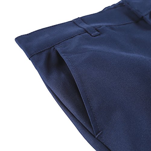 Image of Bienzoe Boys School Uniform Pants: Kids Stretch Polyester Adjustable Waist Dress Pant