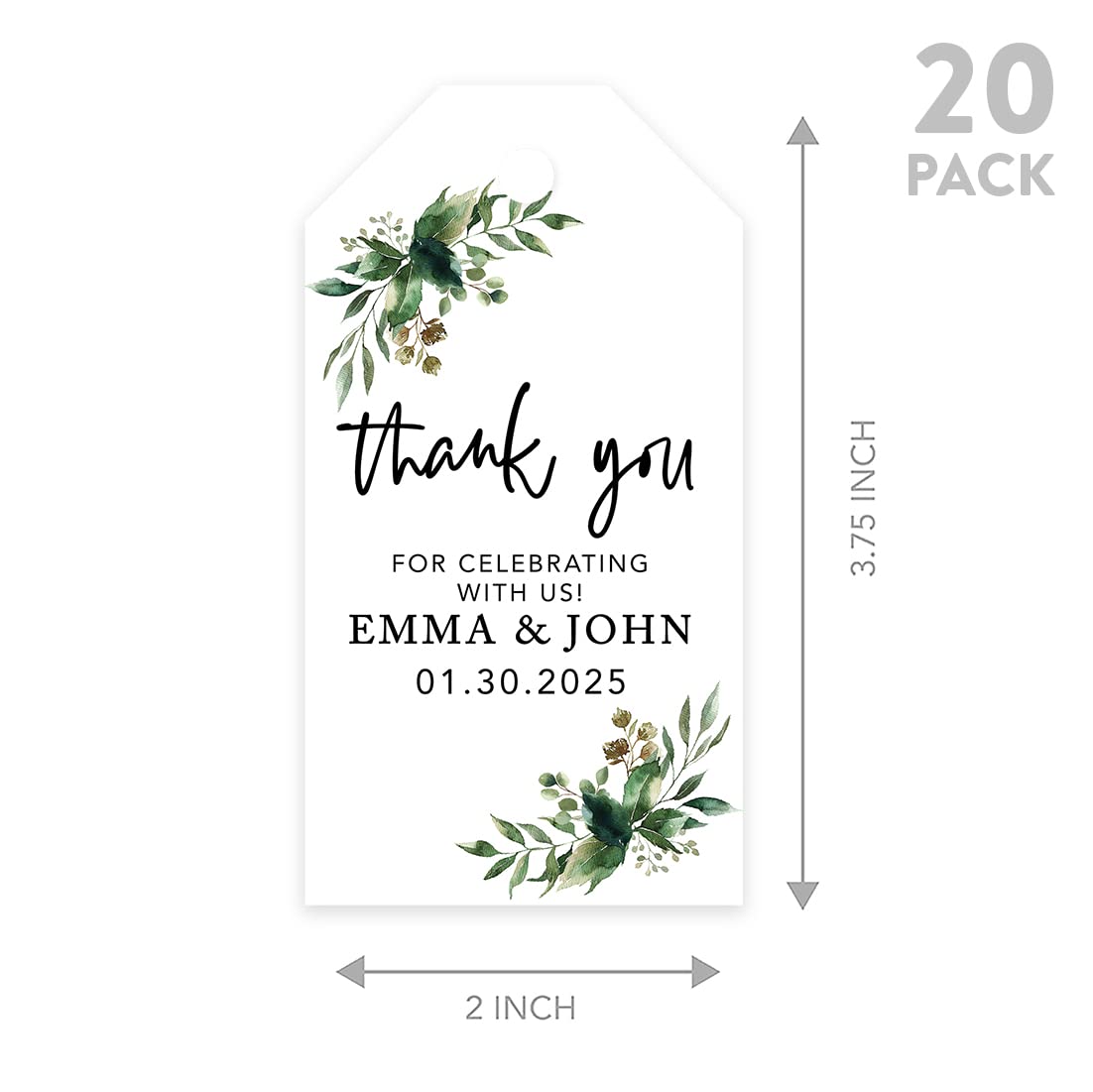Amazon.com: Andaz Press Classic 20-Pack Personalized Thank You for
