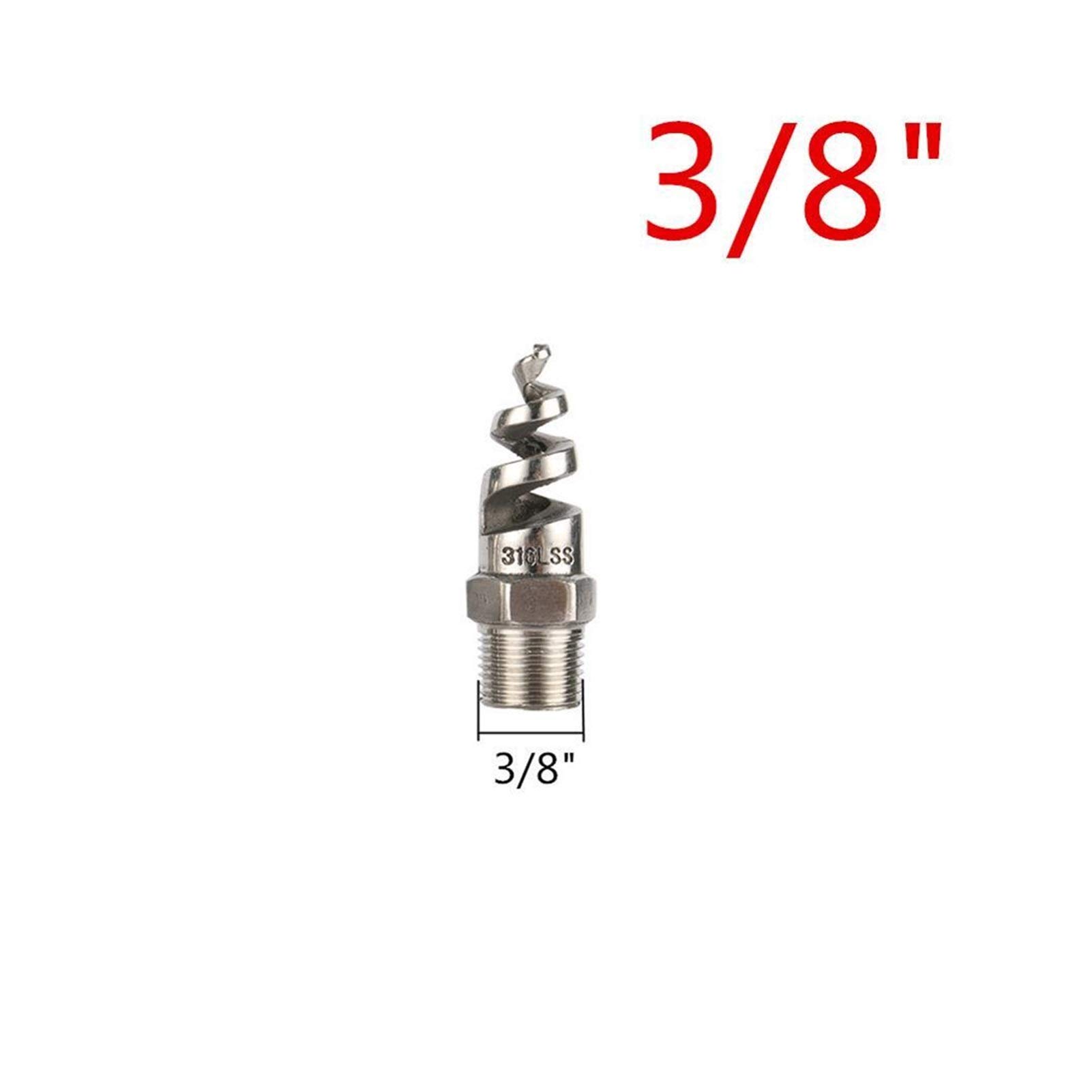 Podlewanie Roślin Doniczkowych Podlewanie Butelki 5 sztuk 3/8 "1/2" 3/4 "Gwint zewnętrzny 120 stopni pełny stożek Spirala Dysza odrzutowa Ogród Ogród Rolniczy nawadnianie Zraszacz (Color : 3I8 inch)