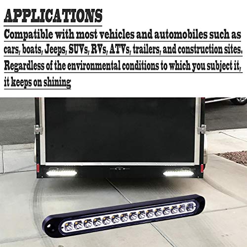 Image of 2 Pack 10 inch 15 LED Trailer Identification Light 9 to 30-volt, LED Turn Signal Stop Tail Lights Bar Strip Truck Rear Marker Lights IP67 Waterproof for Heavy Duty Marine Boats Trailers Trucks Pickups