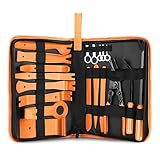 ‎DNA Motoring TOOLS-00248 Car Trim Removal Tool Kit, Clip Plier Upholstery Remover Set for Auto Door Panel Audio Dashboard, with Storage Bag,Orange