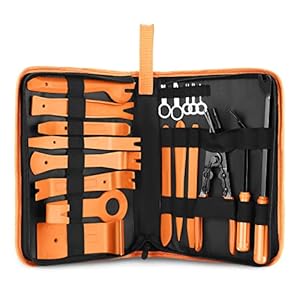 ‎DNA MOTORING TOOLS-00248 Car Trim Removal Tool Kit, Clip Plier Upholstery Remover Set for Auto Door Panel Audio Dashboard, with Storage Bag,Orange