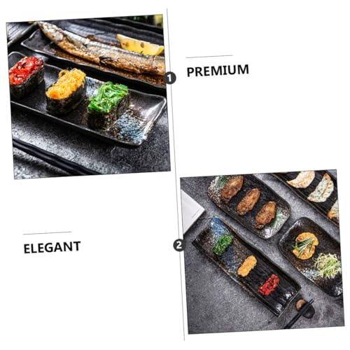 Plato rectangular de cerámica estilo japonés para sushi miniatura 3
