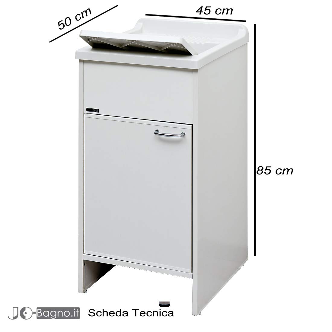 Jo-Bagno.it Lavatoio da esterno in Resina e PVC Bianco, Vasca e Tavola in Plastica 45 x 50 x 85 cm