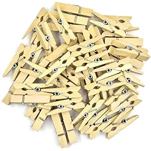 ecofynd 30 pcs Mini Natural Wood Pin for Photos, Wooden Small Photo Clips, Mini Close Pins for Pictures, Display Artwork, Little Baby Shower (CS3001)
