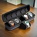 AUKURA watch case for travel and storage (5 slots black),Hard watch case storage box display and Organizer, with flexible foam insert fit large watches