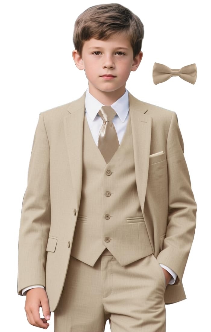 Boys Suit for Kids 6 Pieces Formal Dresswear Set Teen Boys Tuxedo Suits for Wedding Graduation