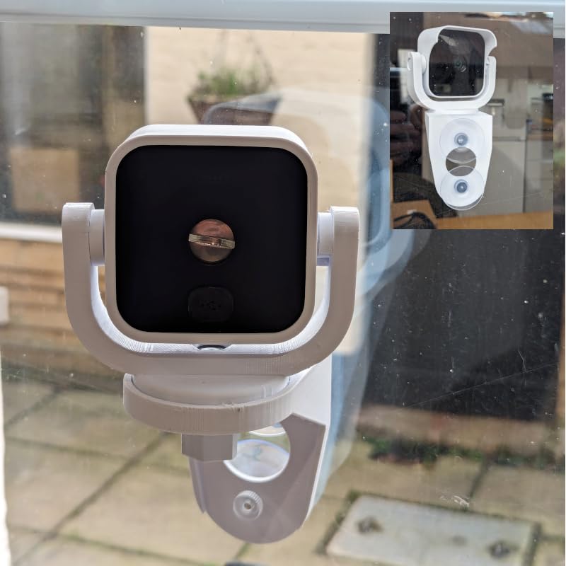 Blink Outdoor/Indoor Gen 3 Camera Mount Bracket – Multi-Angle Window Suction & Surface Screw Mount, Adjustable Pan/Tilt, Lockable Rotation (White)