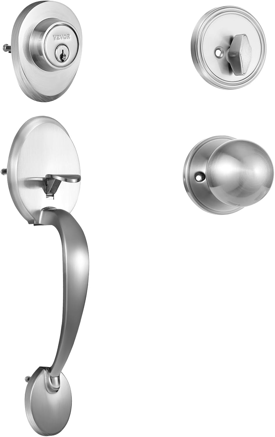 VEVOR Front Door Handle and Deadbolt Set, Satin Nickel Front Door Lock