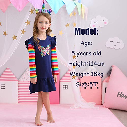 VIKITA Girls Rainbow Dress & Tights LH5880+F5008-4T2