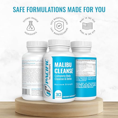 Pacific Nutrition Full Body Detox - Malibu Cleanse Complete Body & Intestinal Cleanse with Senna Leaf, Cascara Sagrada Bark & Aloe Vera - Natural Detox for Men’s & Women’s Health, 30 Capsules - Image 7