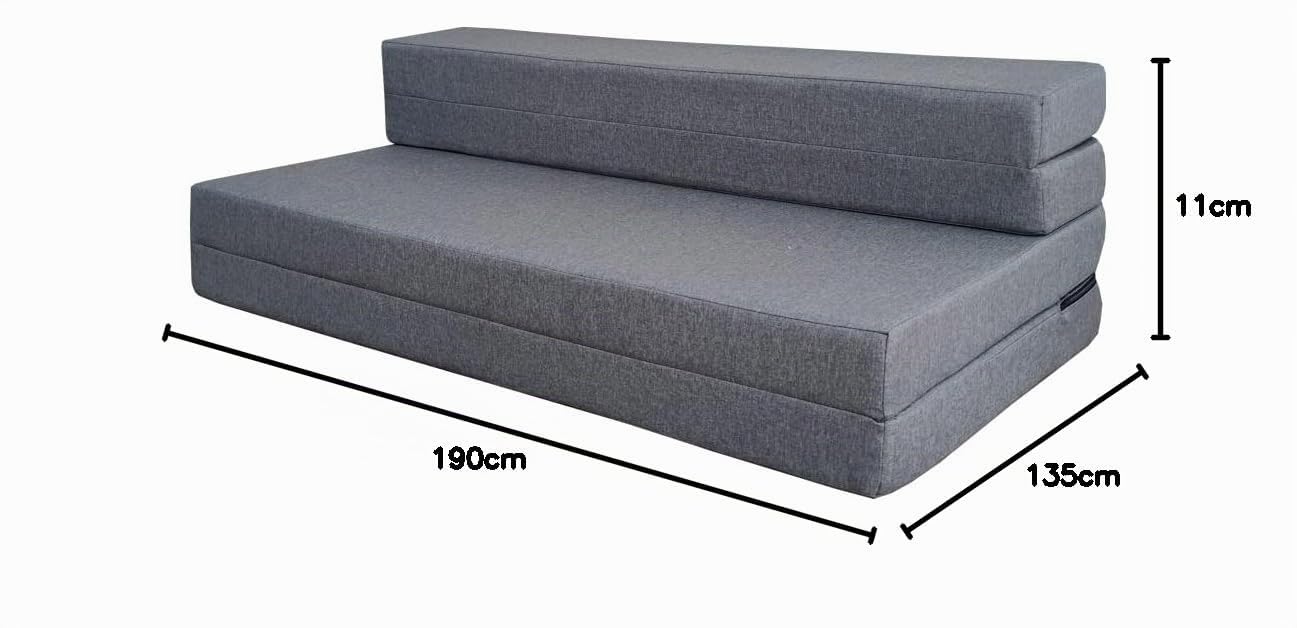 Sofá Cama y Colchón Plegable, Ideal para Camping, Apartamentos, Viajes, Invitados (135 x 190 x 11)