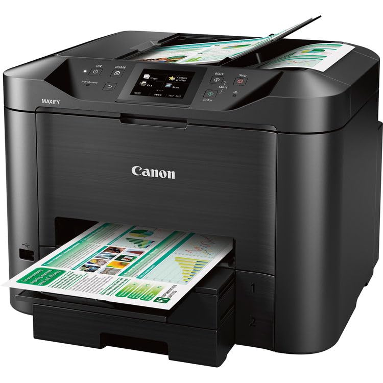 Image of Canon MAXIFY MB5420 Small Office All-in-One Inkjet Printer for Business Documents, Schoolwork, Daily Printing and Easy Setup (0971C002) + Printer Cable + Cleaning Kit + More (8pc Bundle)