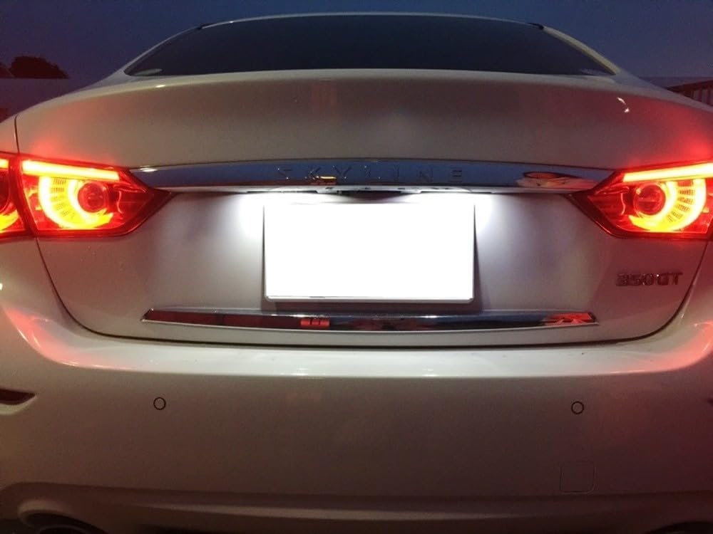 iJDMTOY Xenon White 18-SMD 3W Full LED License Plate Light Kit Compatible With Infiniti Q50, Nissan Juke Versa X-Trail Rogue Sport