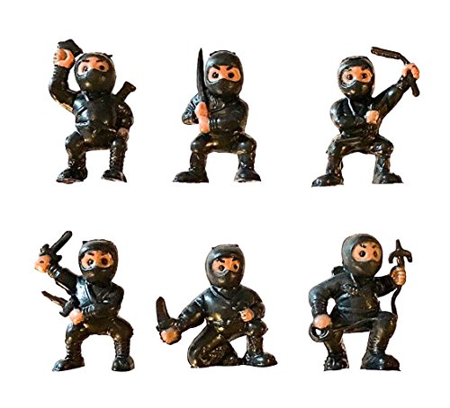fb 18 Black Mini Karate Ninjas Warriors Fighters Figures Cupcake Cake Toppers Ninja Kung Fu Guys Martial Arts Men Lot Party Favors