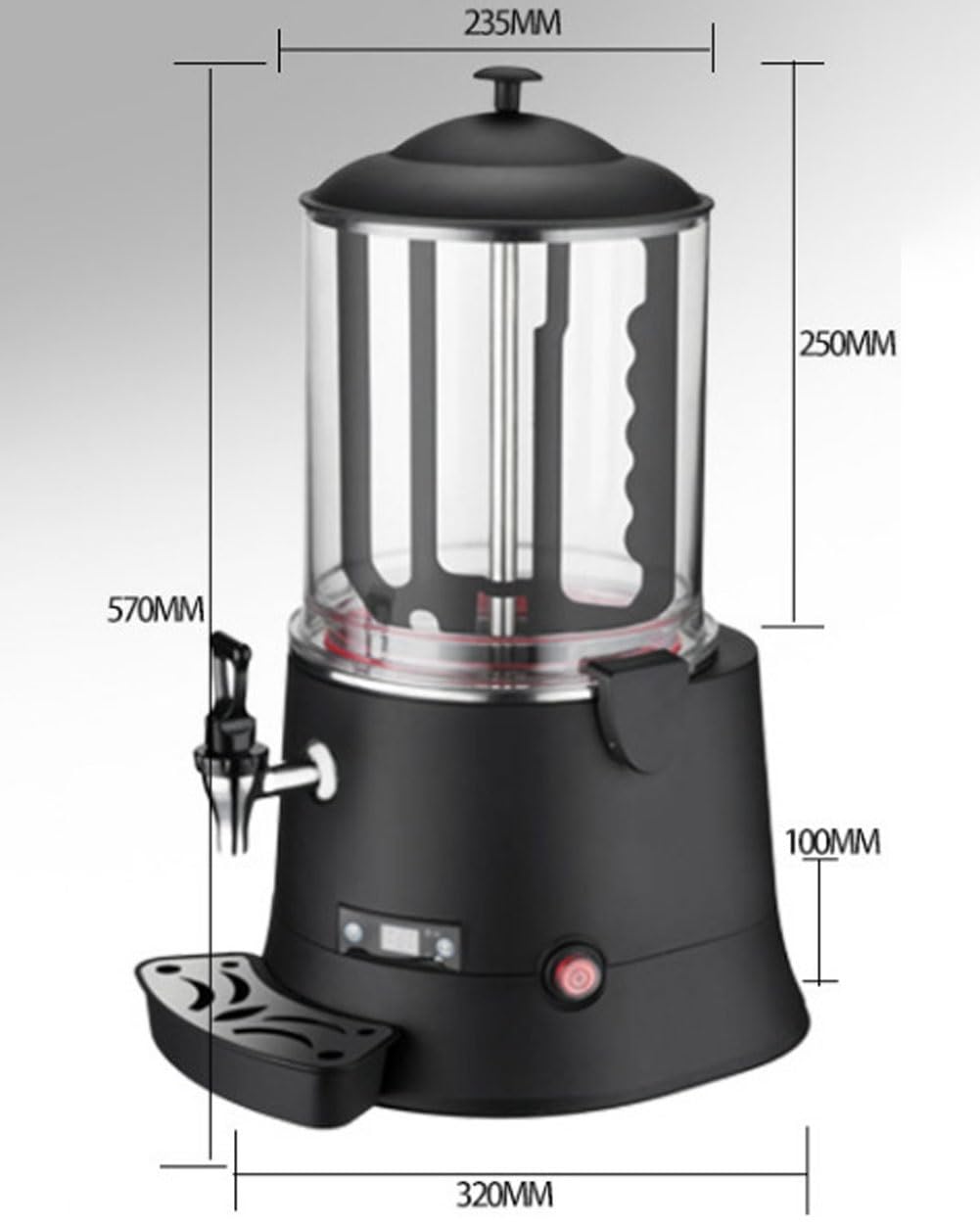 Distributeur De Chocolat Chaud 5 L avec Distributeur Et Affichage Numérique LED, Température Réglable De 30 À 90 °C pour Chauffer Chocolat, Café, Lait, Thé Et Jus De Fruits.