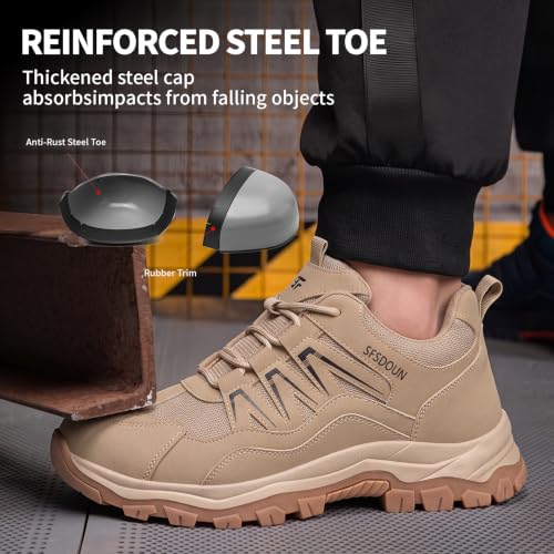 Image of Steel Toe Safety Shoes for Men Light Comfort Work Shoes.