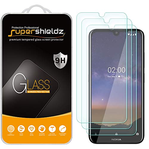 (3 Pack) Supershieldz Designed for Nokia 2.2 Tempered Glass Screen Protector, Anti Scratch, Bubble Free