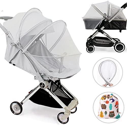 Image of Baby Mosquito Net, Universal Stroller net,Double Zipper Design, Easy Installation, Premium Quality Mesh, More Breathable, Tear Resistant & Washable, Fits Strollers and Cradles (Gray)